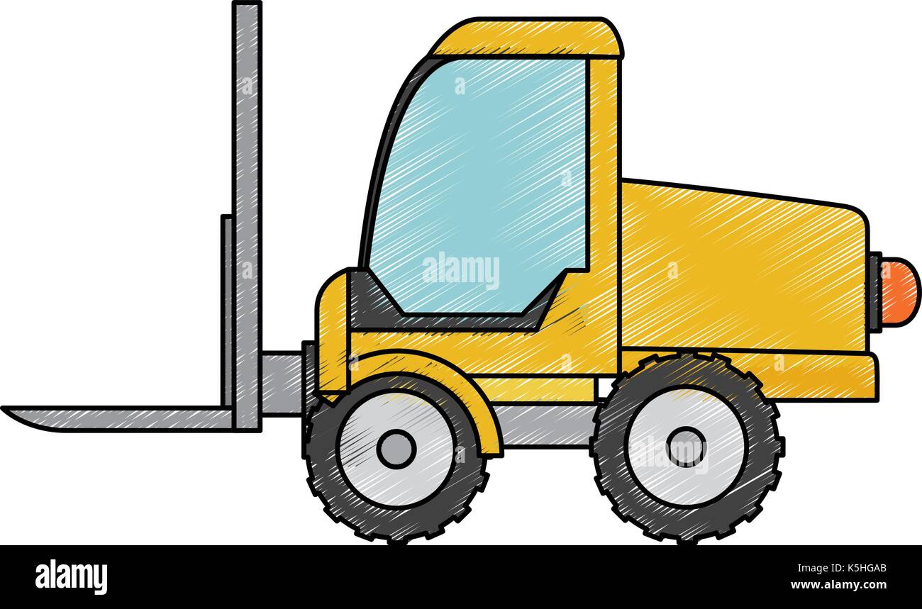 forklift vehicle isolated icon vector illustration design Stock Vector