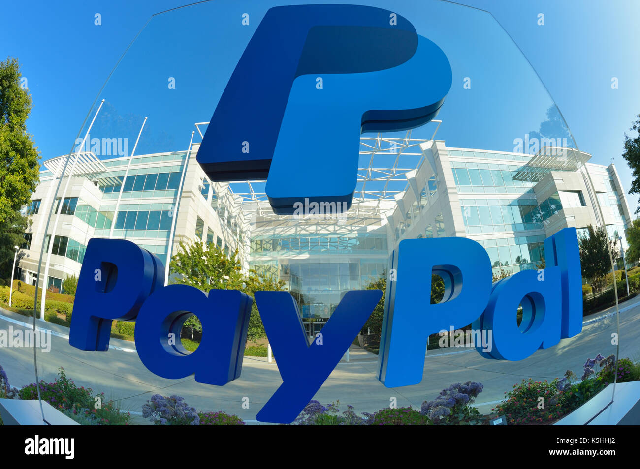 Headquarters of PayPal Holdings Inc. (former subsidiary of eBay), San Jose CA Stock Photo