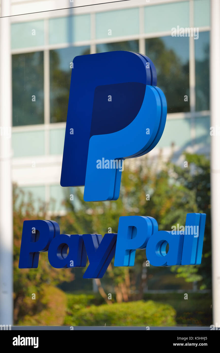 Headquarters of PayPal Holdings Inc. (former subsidiary of eBay), San Jose CA Stock Photo