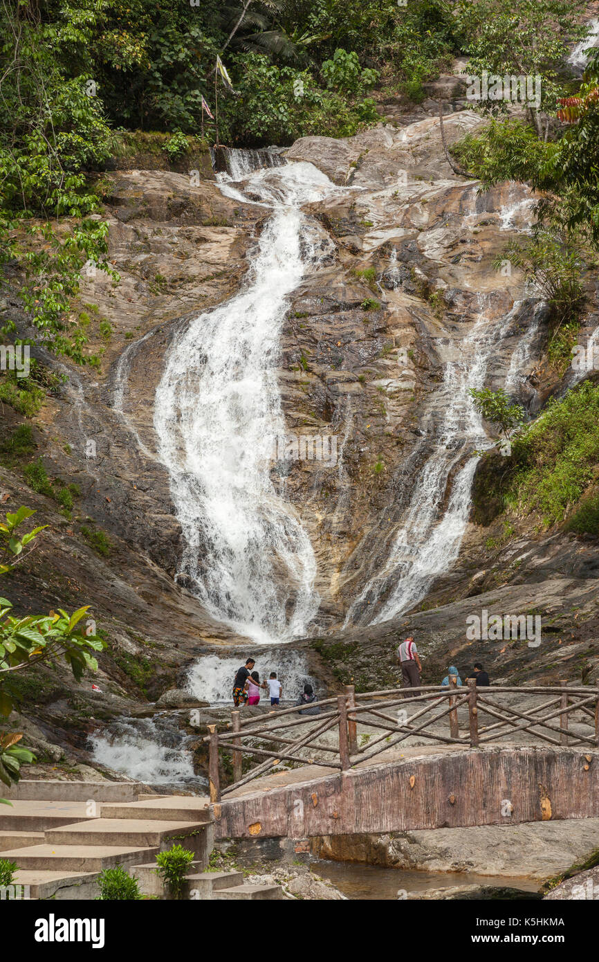 Cat Cat Village, Sapa, Vietnam, Silver Waterfall, the highest in Vietnam with a 300m drop Stock Photo