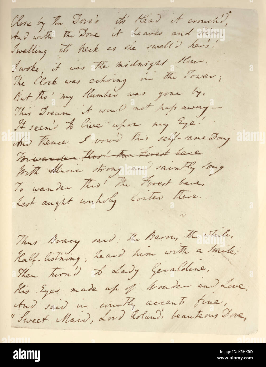 ‘Christabel’ by Samuel Taylor Coleridge (17721834), photograph of page