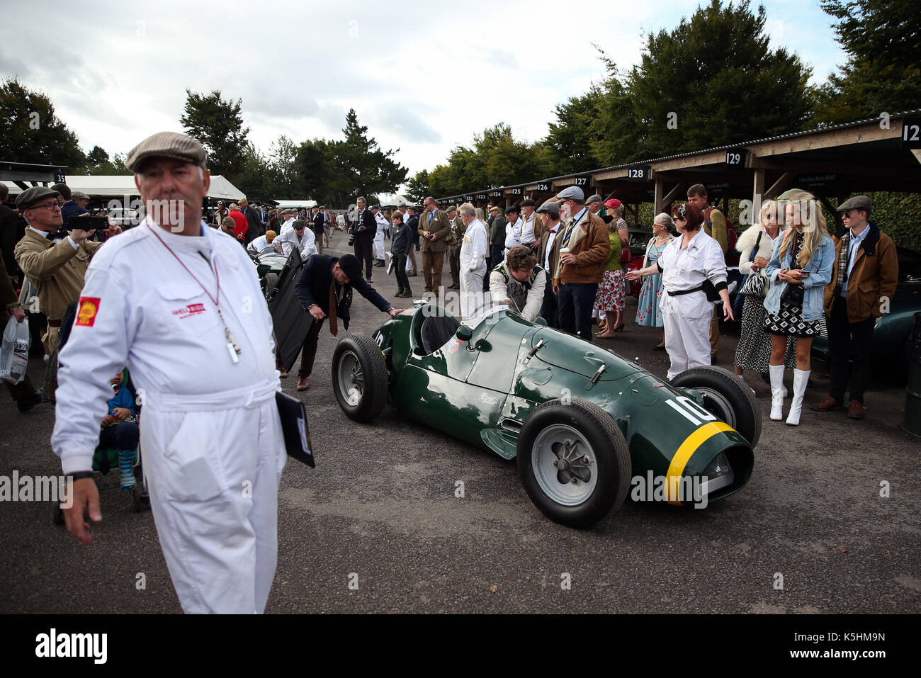 A Connaught A-type is wheeled out of the paddock prior to the Richmond ...