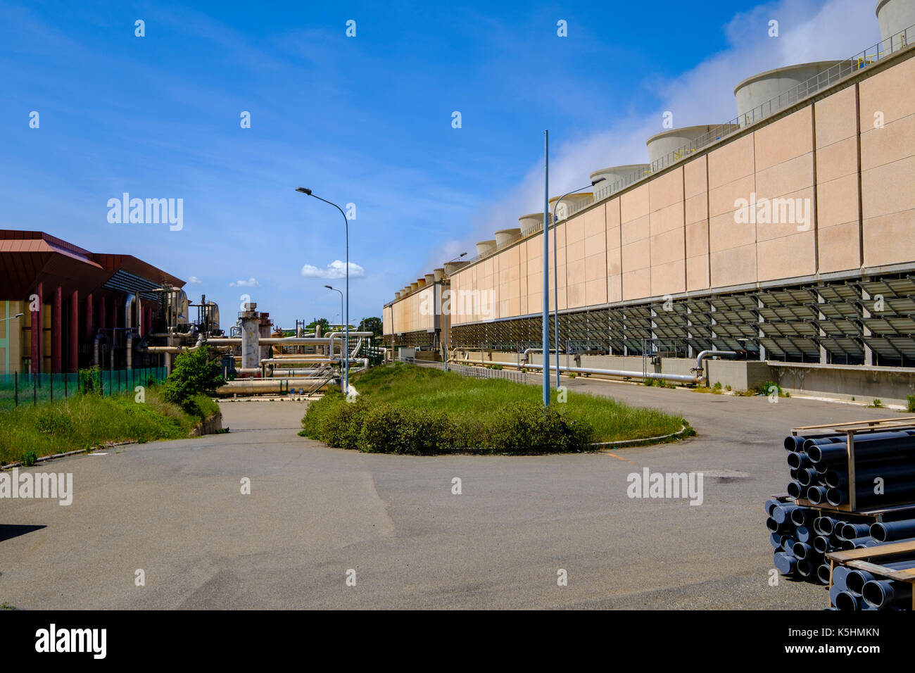 The Larderello Geothermal Power Station Italy is one of the big power plants in this area Stock Photo