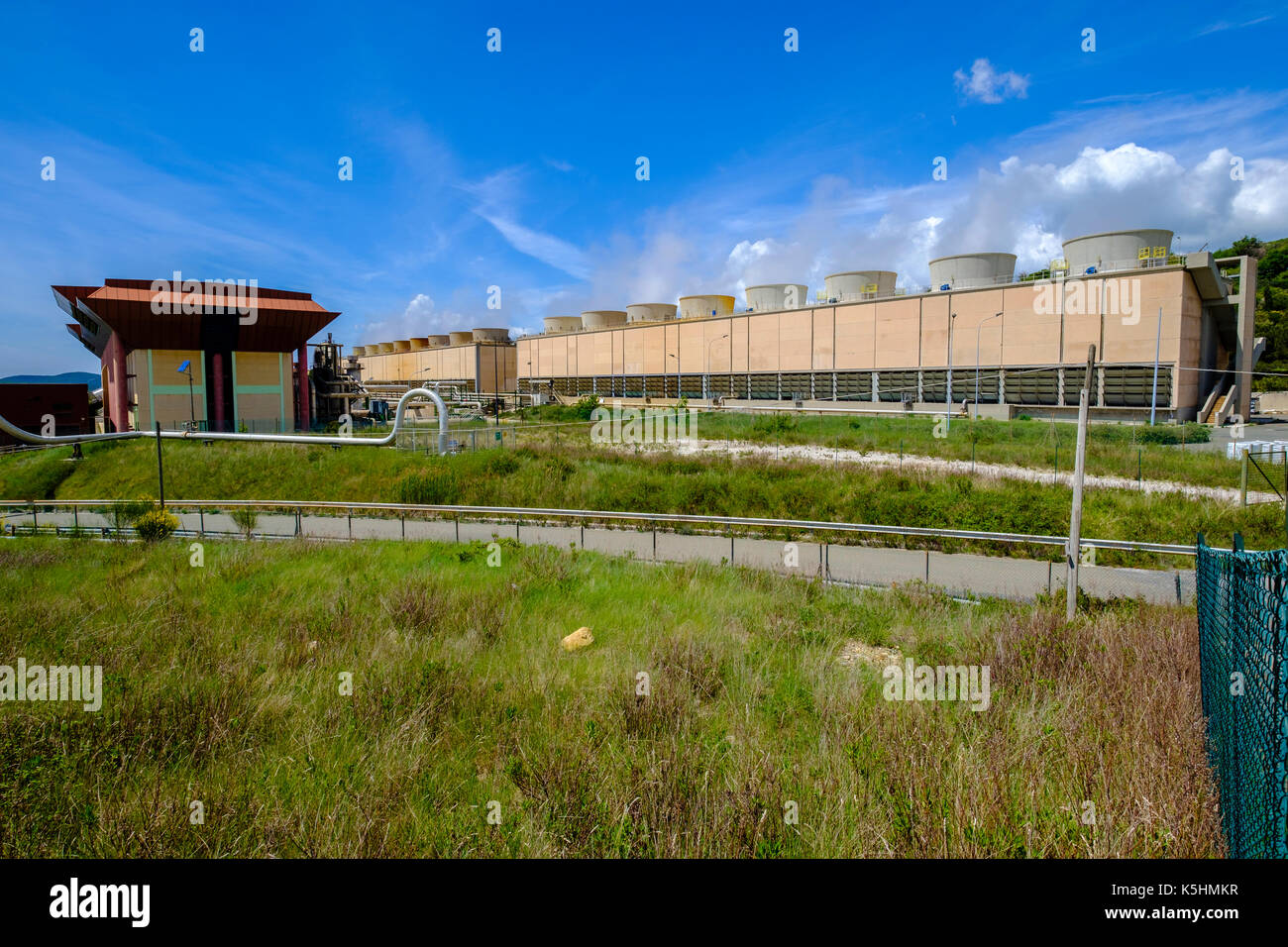 The Larderello Geothermal Power Station Italy is one of the big power plants in this area Stock Photo