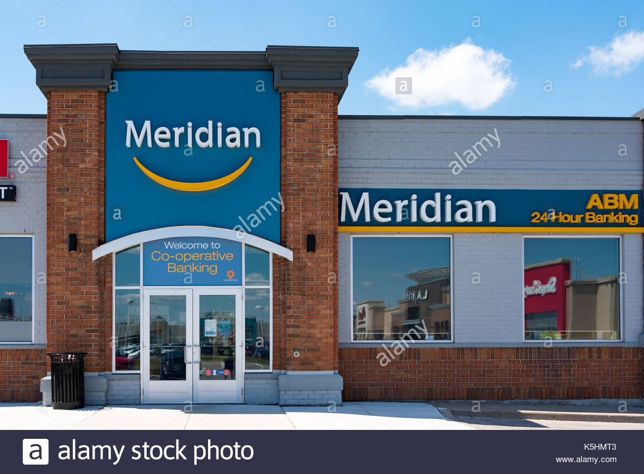 Meridian Bank Entrance With Company S Logo On The Wall Meridian