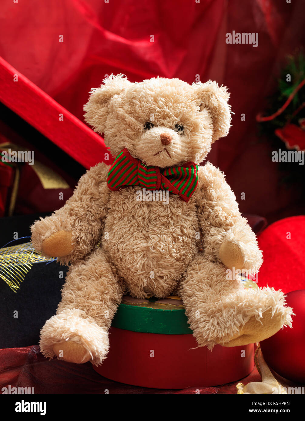 Christmas decoration, festive teddy bear and gifts Stock Photo Alamy — free download