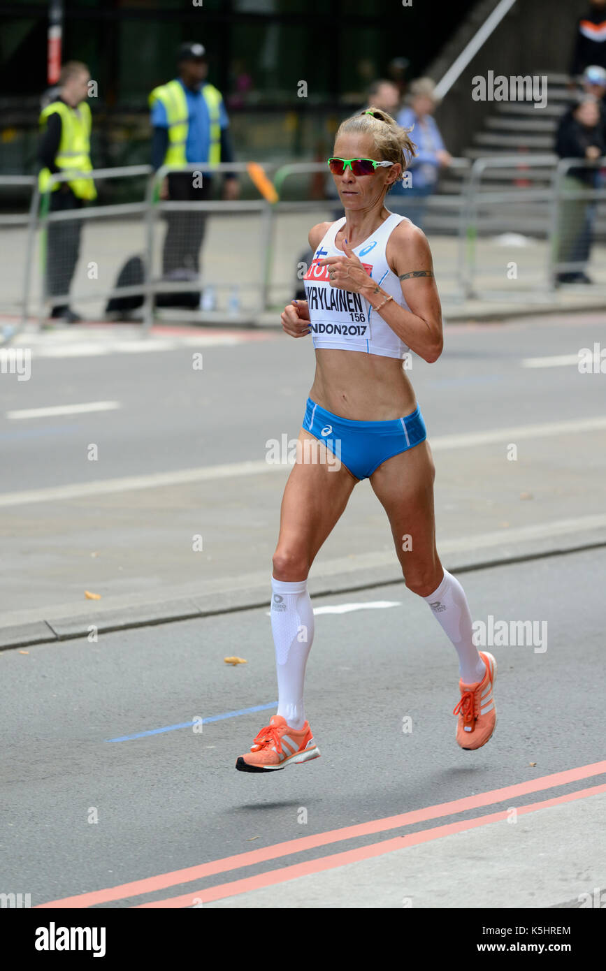 Anne-Mari Hyryläinen, Finland, 2017 IAAF world championship women's marathon, London, United Kingdom Stock Photo