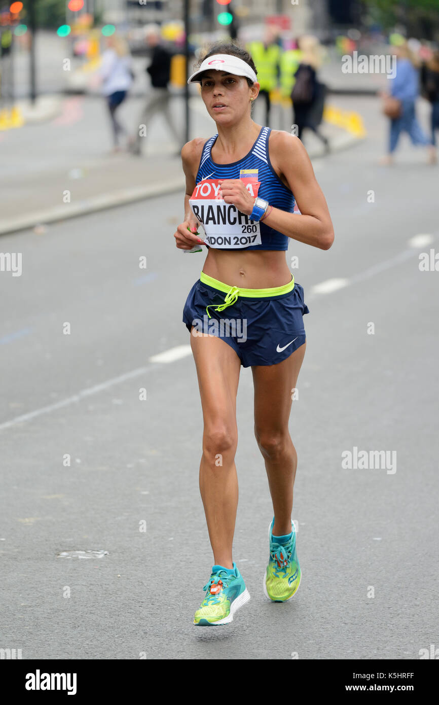 Maria Grazzia Bianchi, Venezuala, 2017 IAAF world championship women's marathon, London, United Kingdom Stock Photo