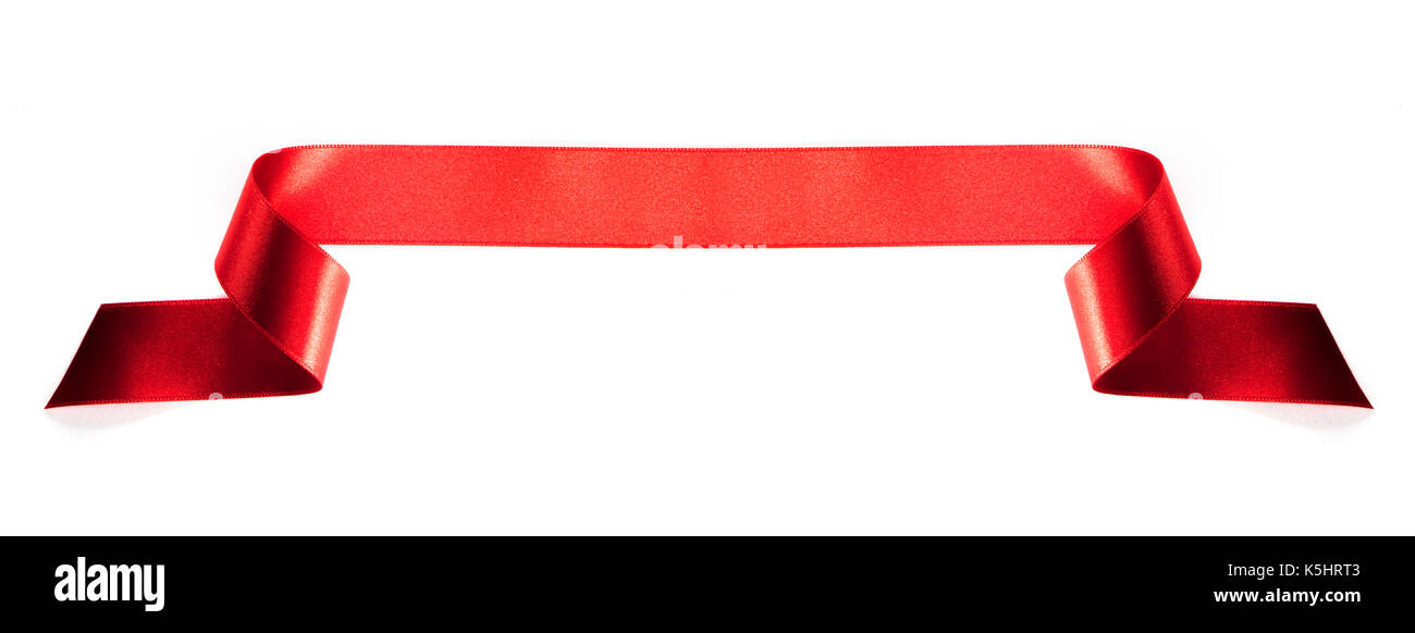 Red banner ribbon isolated on white background Stock Photo - Alamy