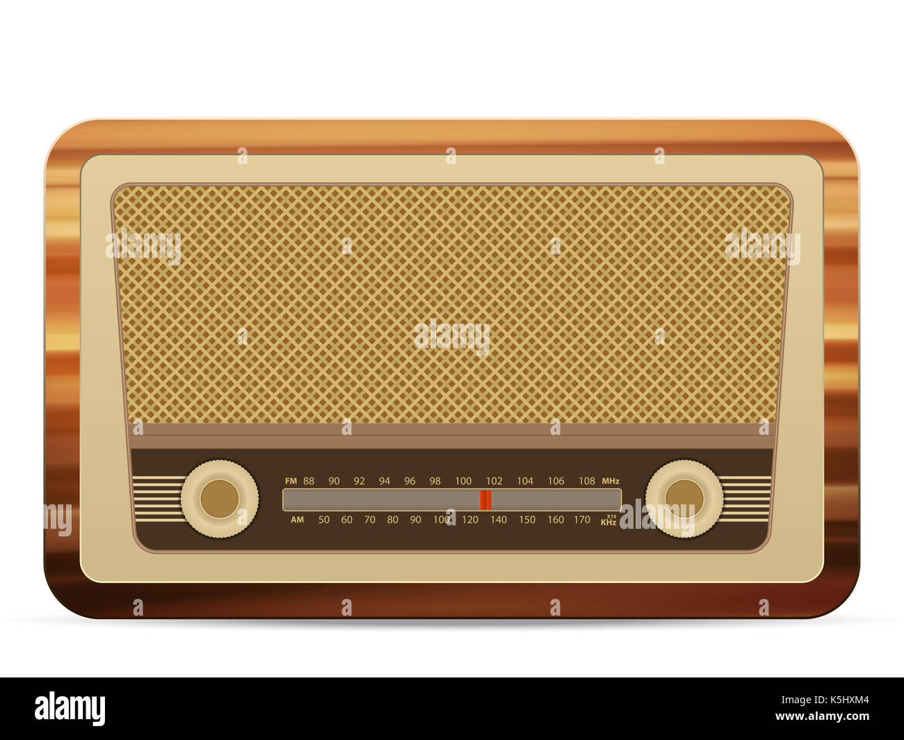 Radio retro on a white background Stock Photo - Alamy