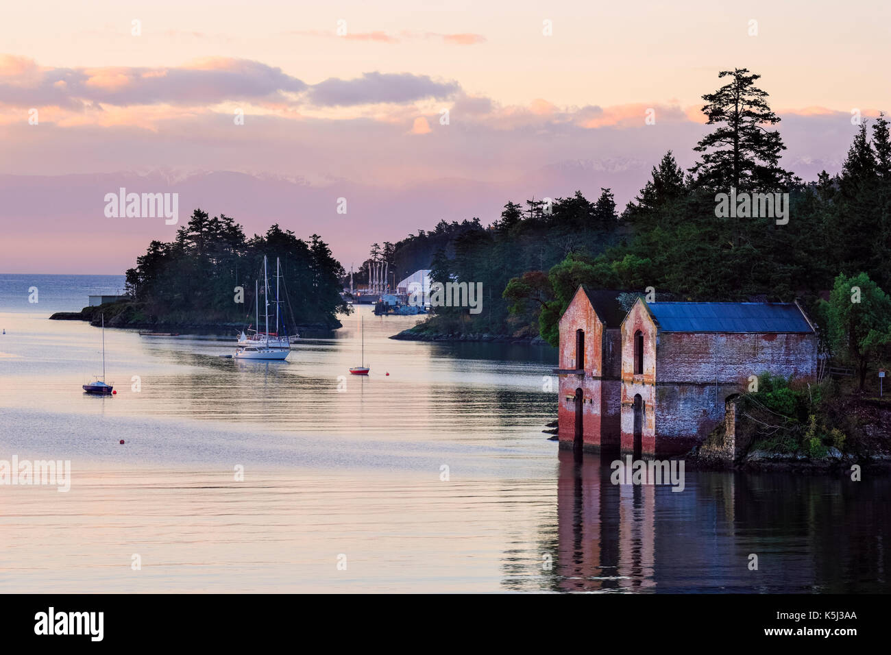 Cole Island and Esquimalt harbour at sunriseEsquimalt, British