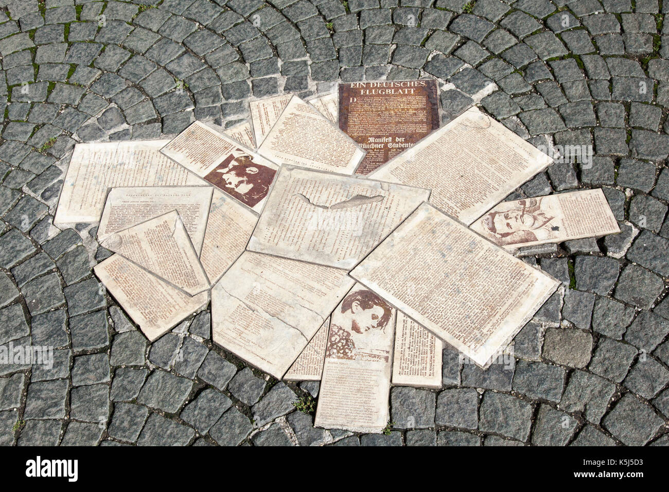 White Rose Pavement Memorial, Munich Stock Photo