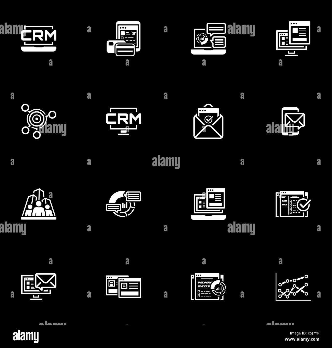 Set of Business and Marketing Flat icons Stock Vector