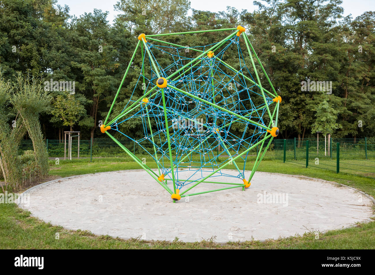 In the park in Germany is this climbing rack for playing children Stock ...