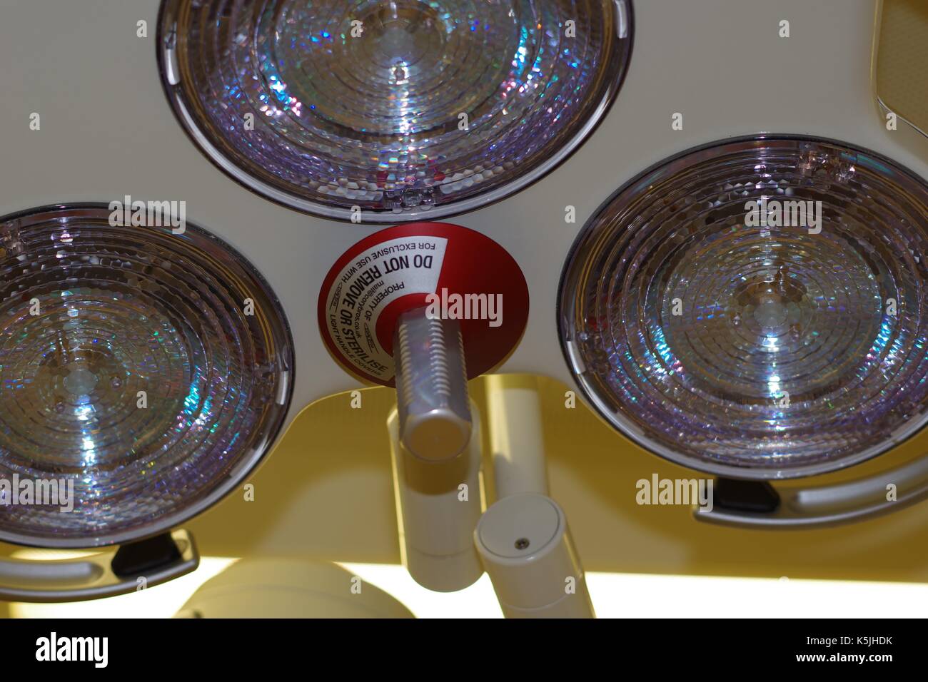Surgical Lights in a Modern British Hospital Operating Theatre. UK, 2017. Stock Photo