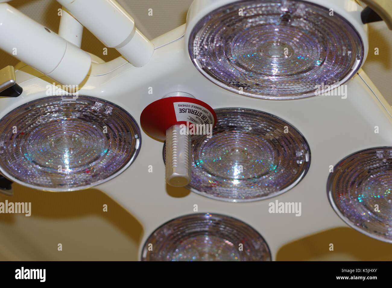 Surgical Lights in a Modern British Hospital Operating Theatre. UK, 2017. Stock Photo