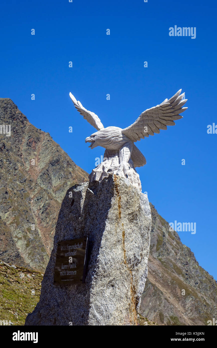 Stone eagle sculpture, Timmelsjoch Pass, Austria Italy border Stock Photo Alamy