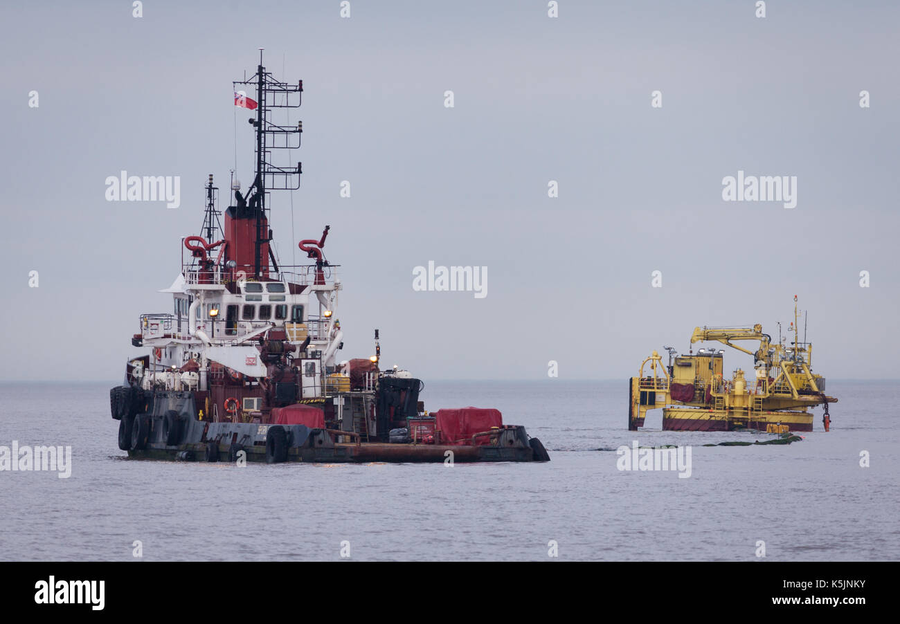 The floating oil terminal in the Humber Estuary Stock Photo