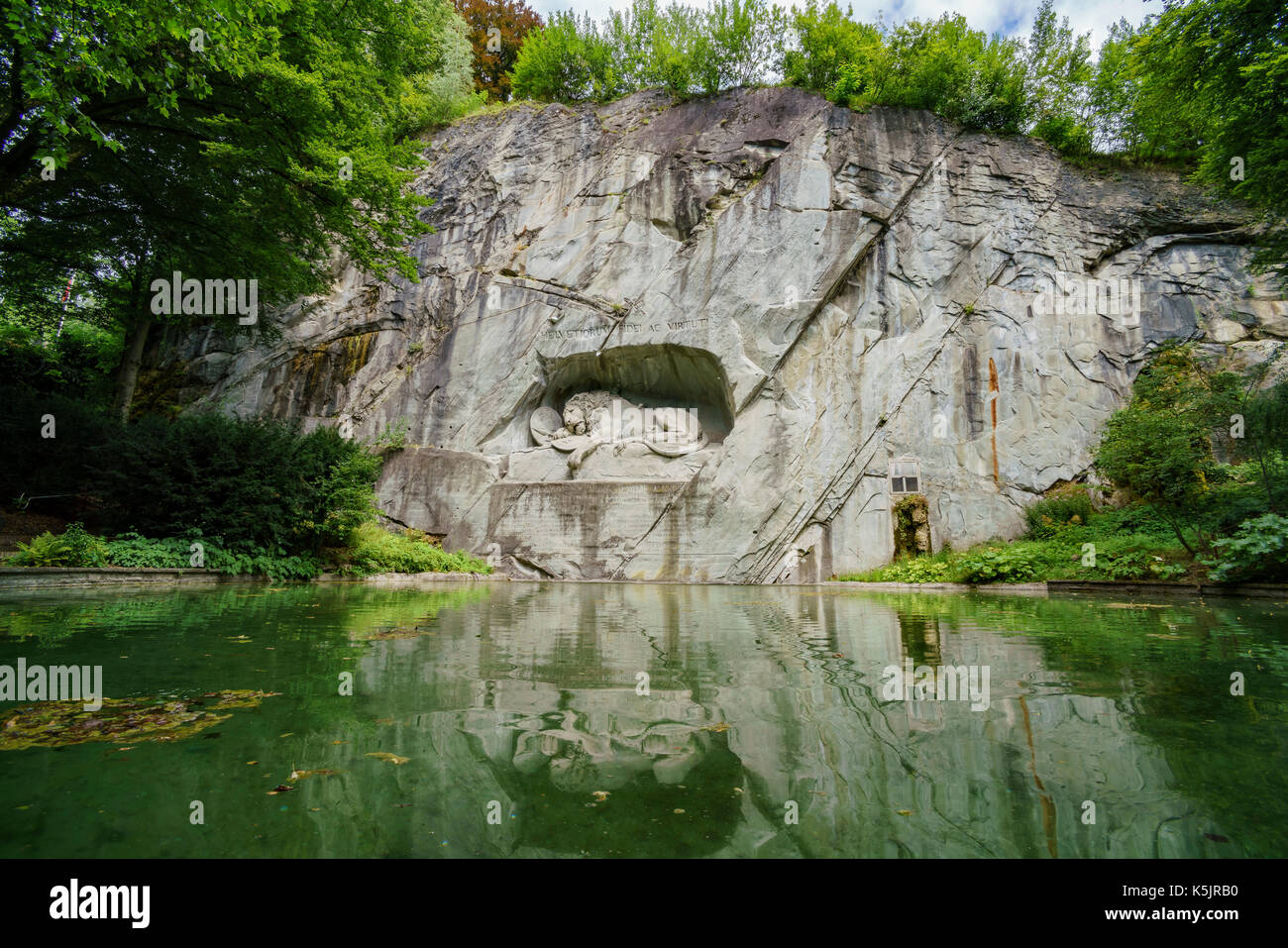 The famous Lion Monument at Lucerne (Luzern), Switzerland Stock Photo