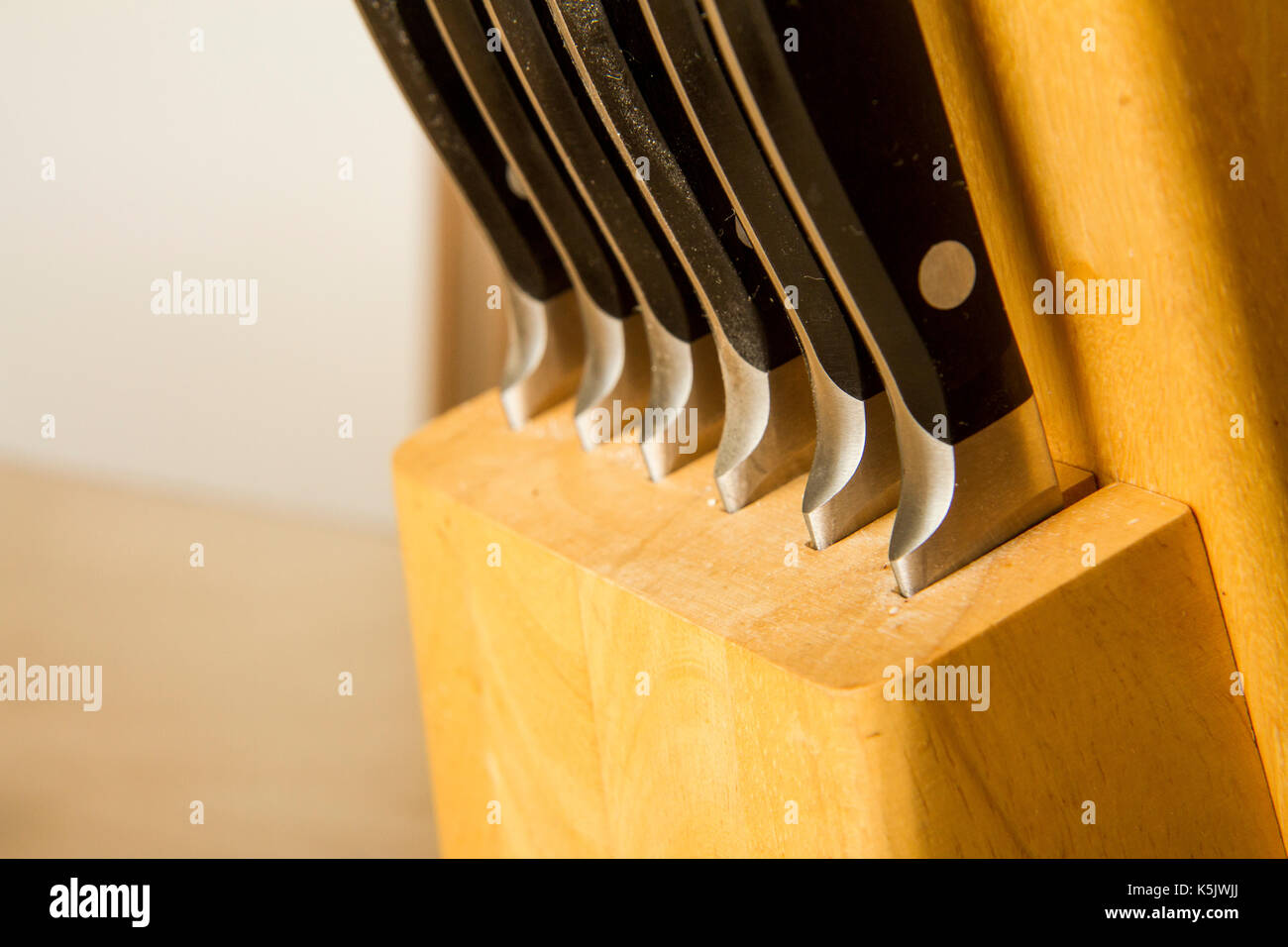 Row of very sharp knives ready for use Stock Photo Alamy