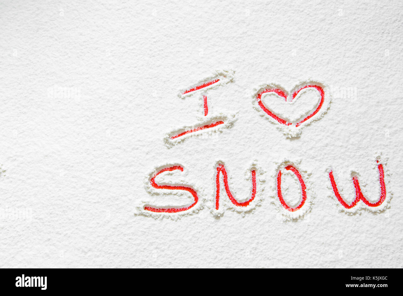 Handwritten Text I Love Snow Stock Photo Alamy Handwritten Text I Love Snow K5JXGC