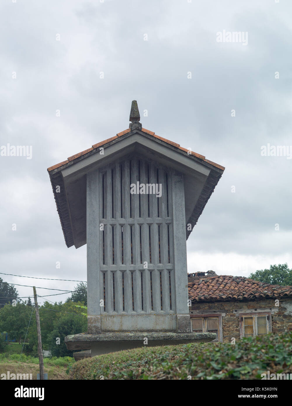 View of the Horreo, typical spanish granary Stock Photo