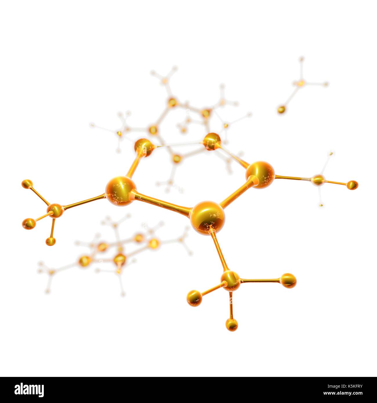 Abstract molecule model, illustration. Stock Photo