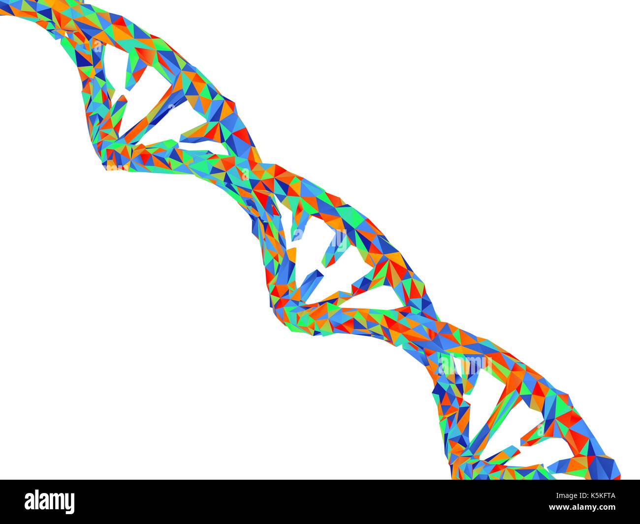 DNA (deoxyribonucleic acid) strand, low polygon style llustration. Stock Photo