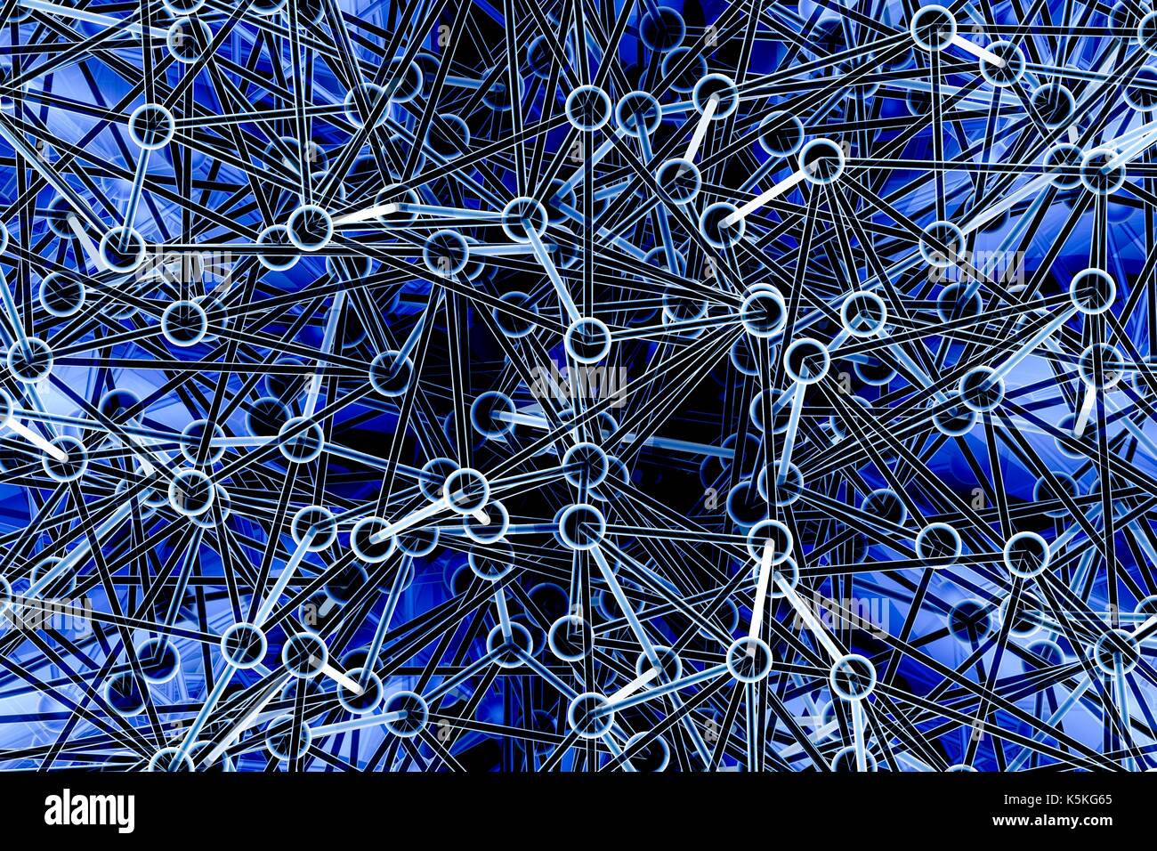 Abstract illustration of a molecular structure or network. Stock Photo