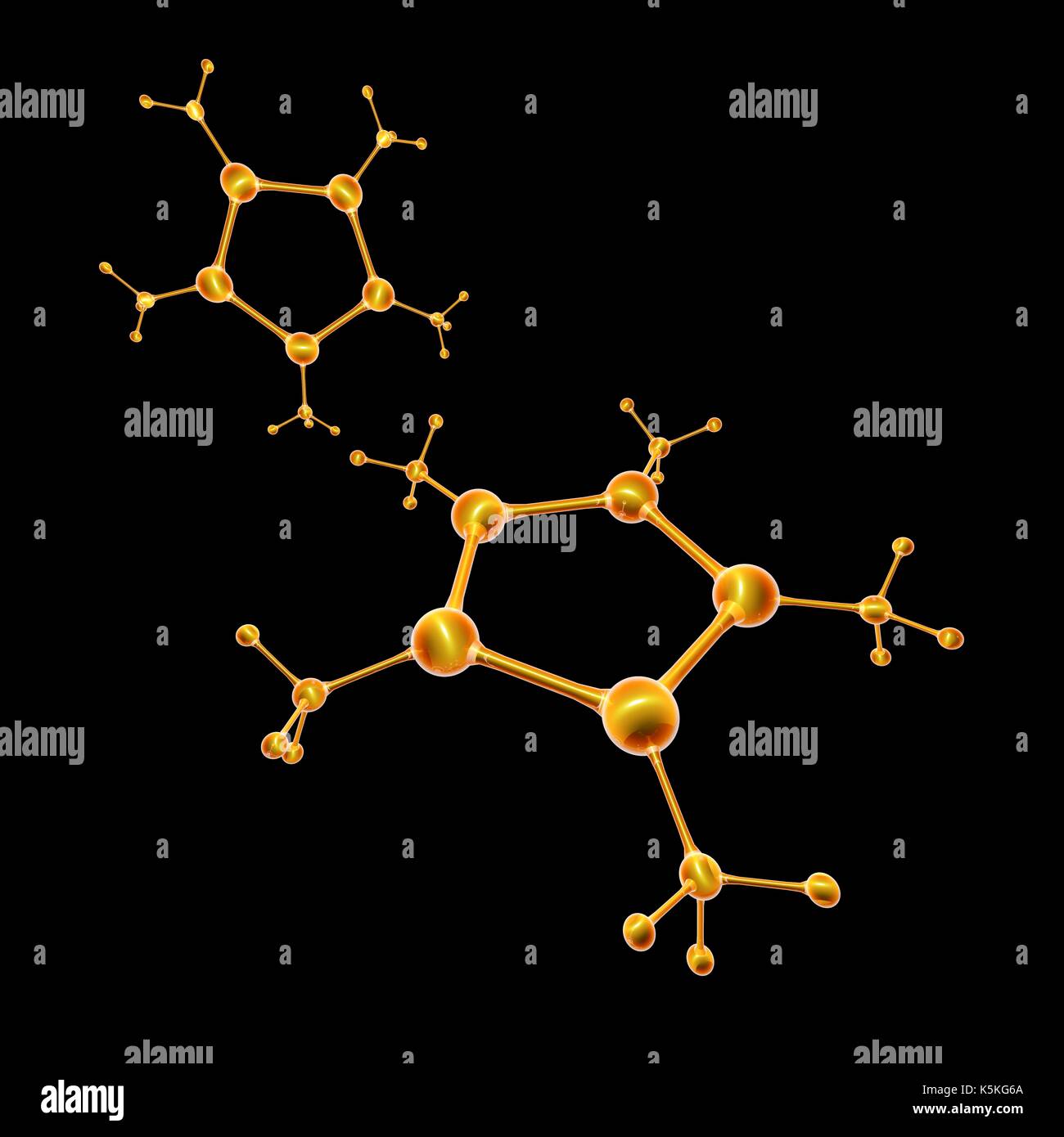 Abstract molecule model, illustration. Stock Photo