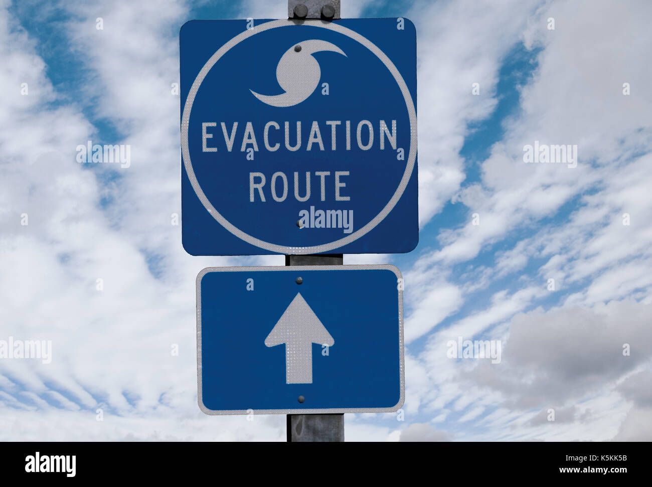Hurricane Evacuation Sign Stock Photo