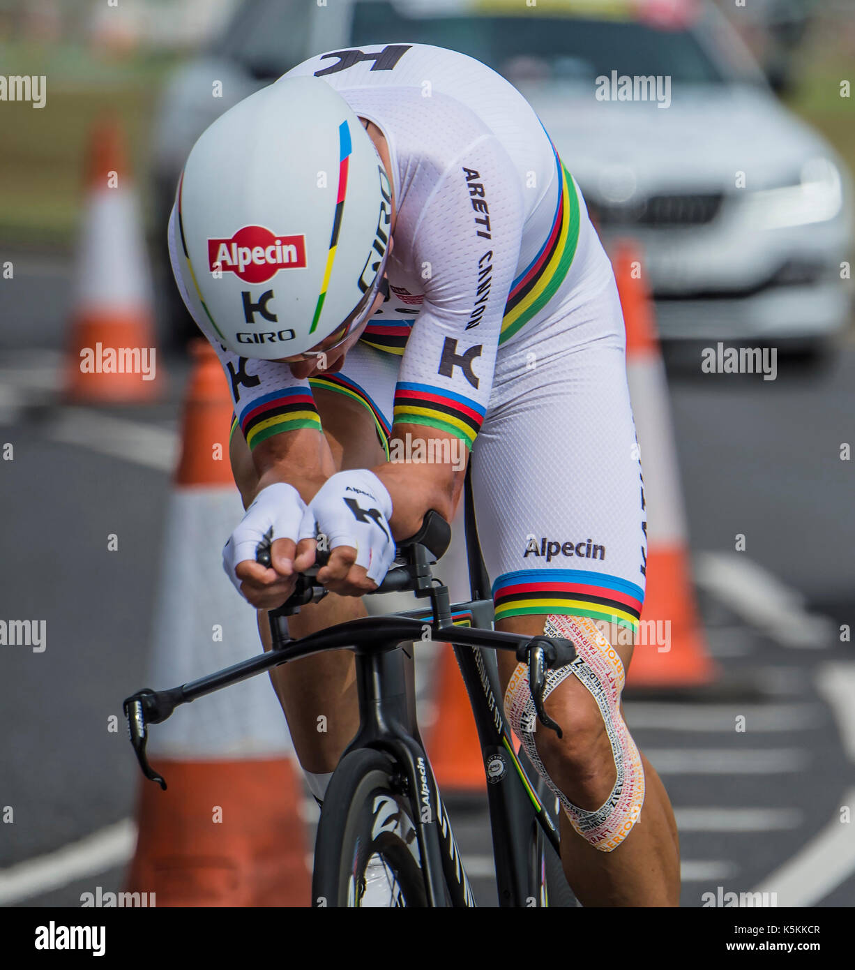 Tour of Britain cycle race stage 5 timetrial at Clacton on sea, UK Stock Photo