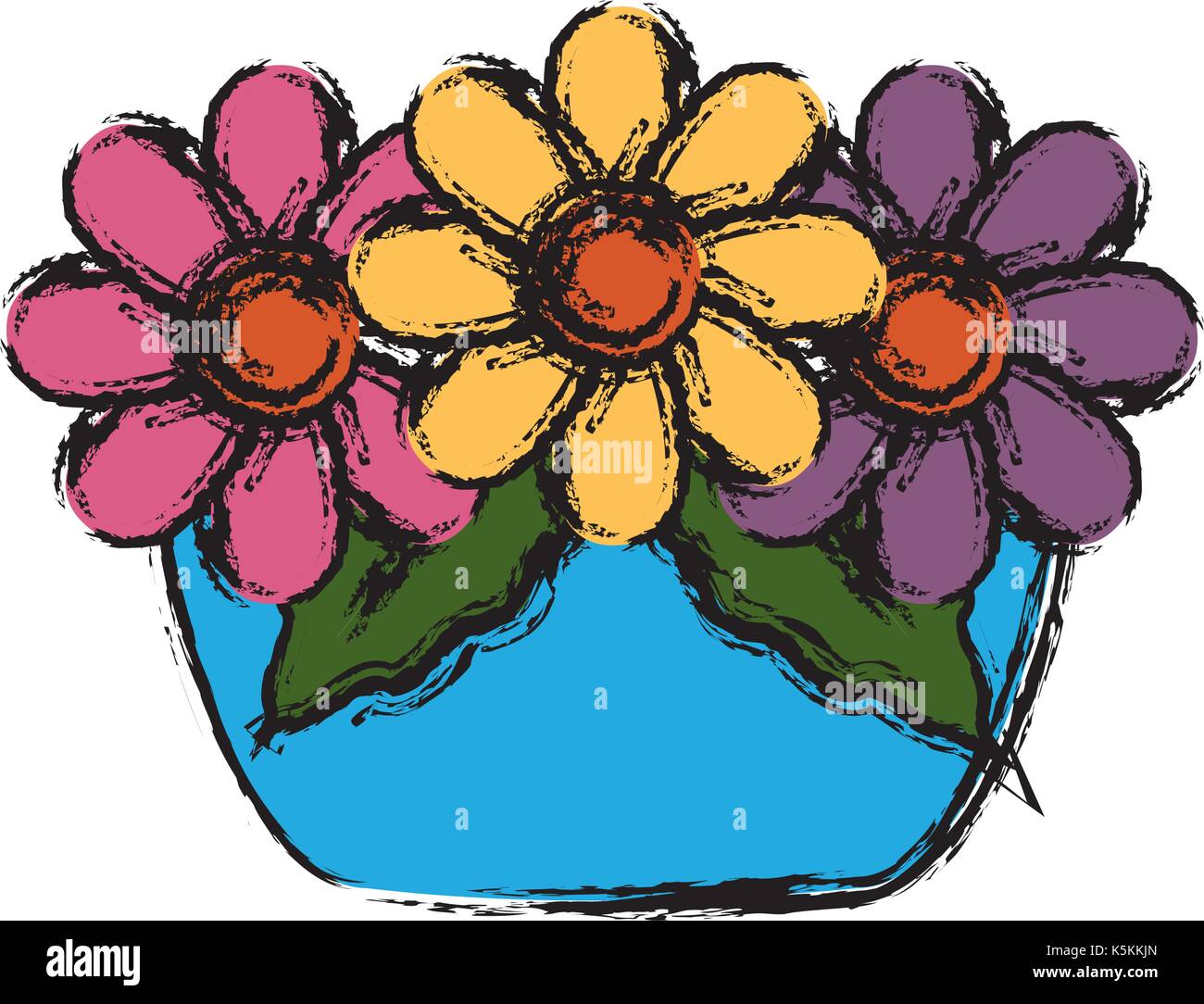 garden flowers pot Stock Vector Image & Art - Alamy