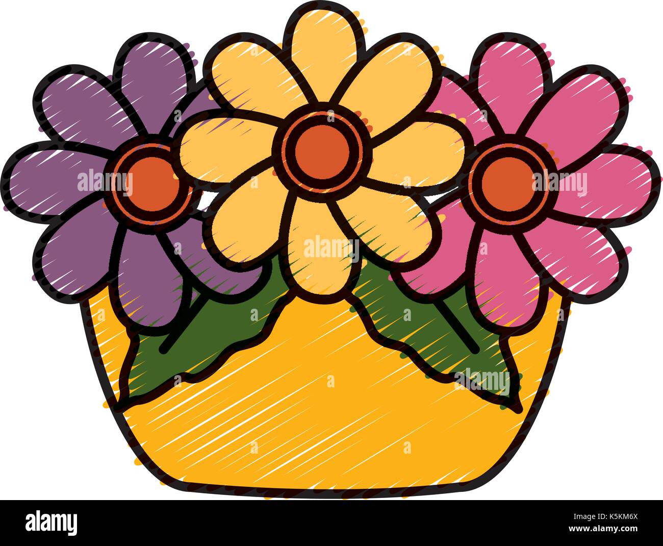 garden flowers pot Stock Vector Image & Art - Alamy