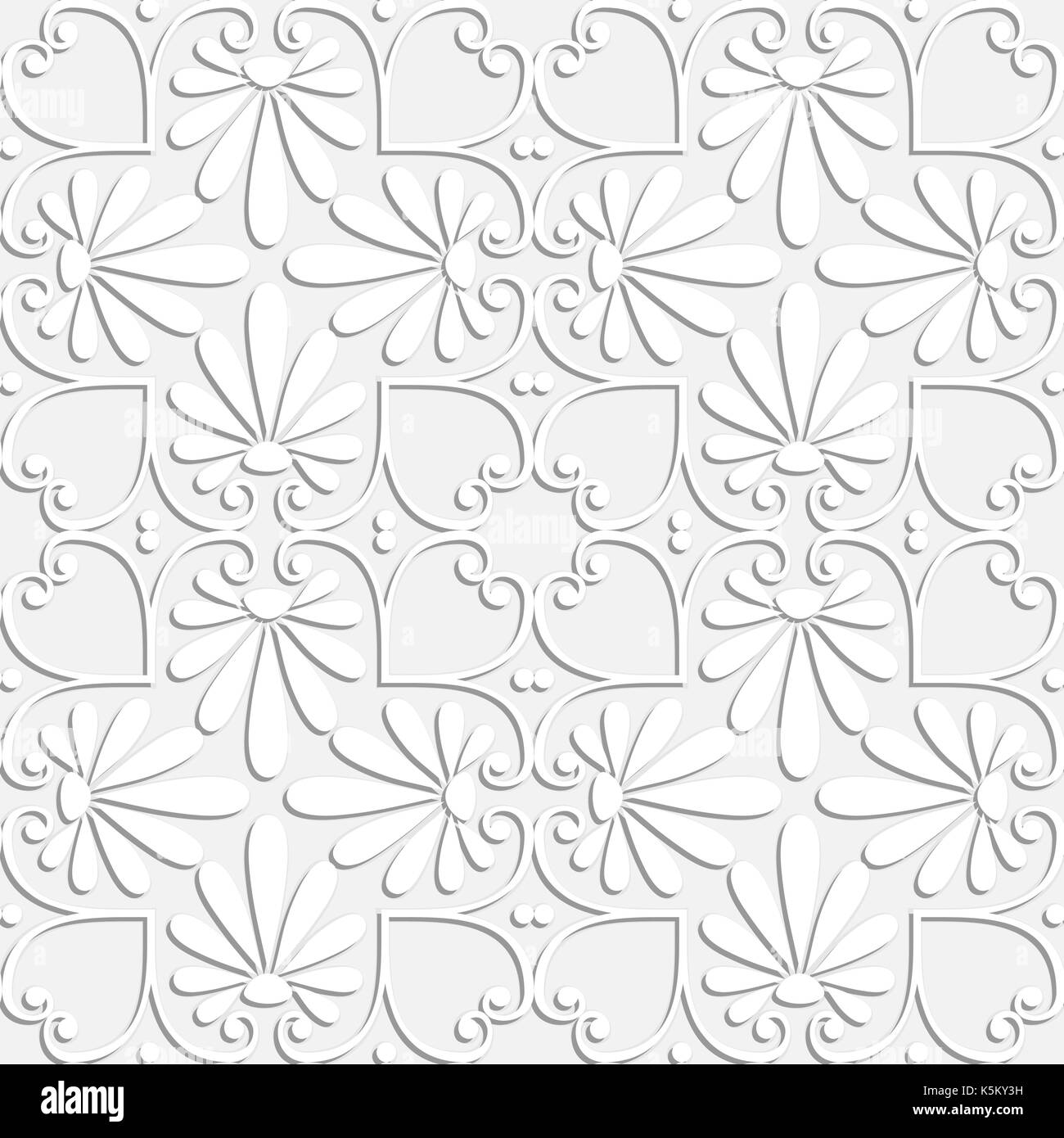 vector seamless white floral ornament Stock Vector