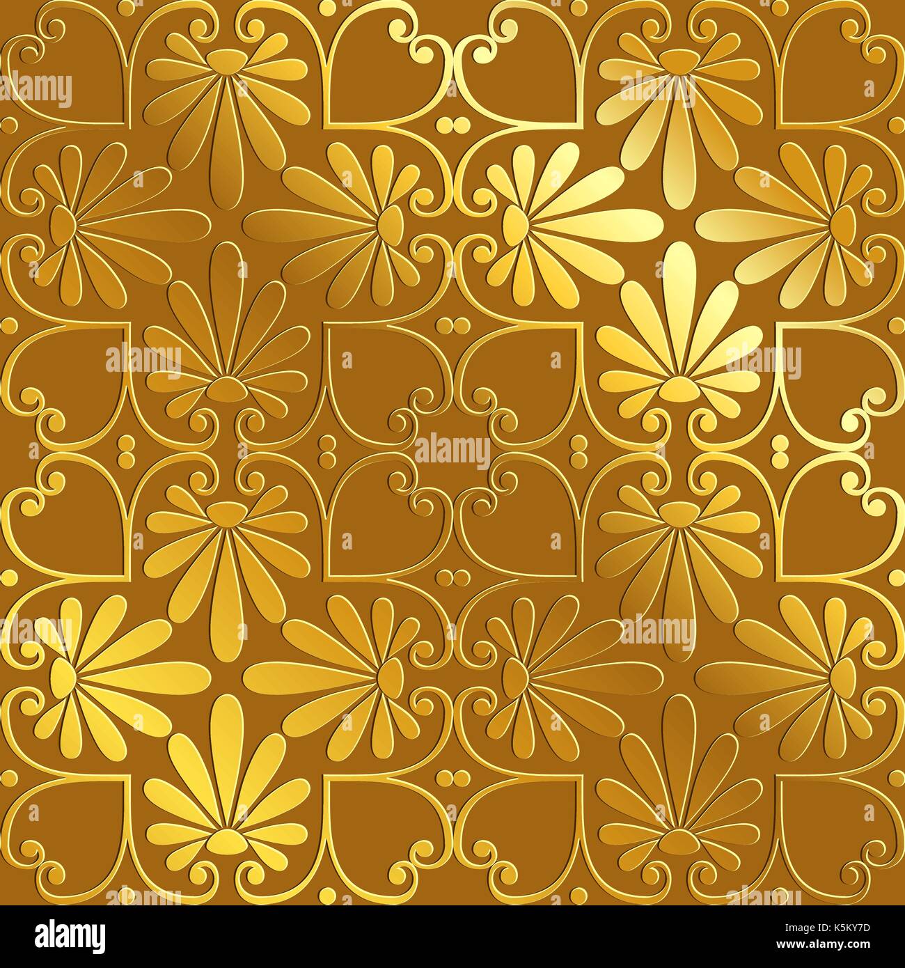 vector seamless gold floral ornament Stock Vector Image & Art - Alamy