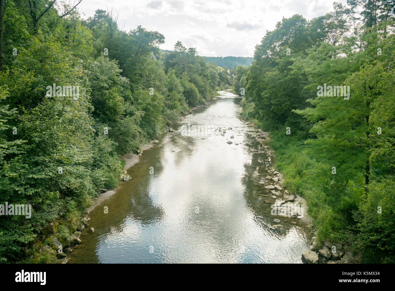 Trees and toss river at rural of Winterthur, Zurich, Switzerland Stock Photo