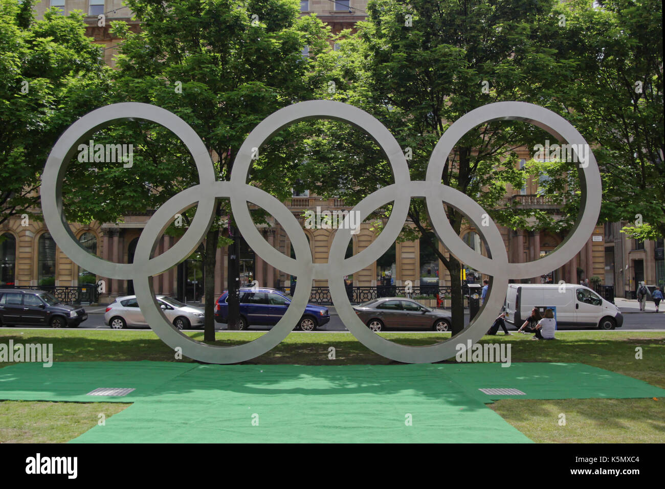 London Olympics 2012 largest Olympic rings in any British city sited in
