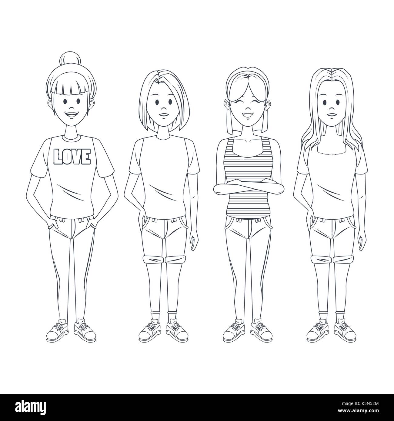 Young girls cartoon Stock Vector Image & Art Alamy