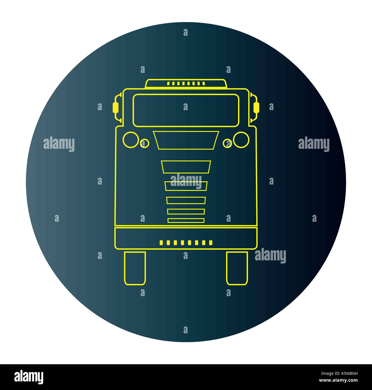 Line Design Icon of Front View Truck  in Blue Dark Background  Vector Stock Vector
