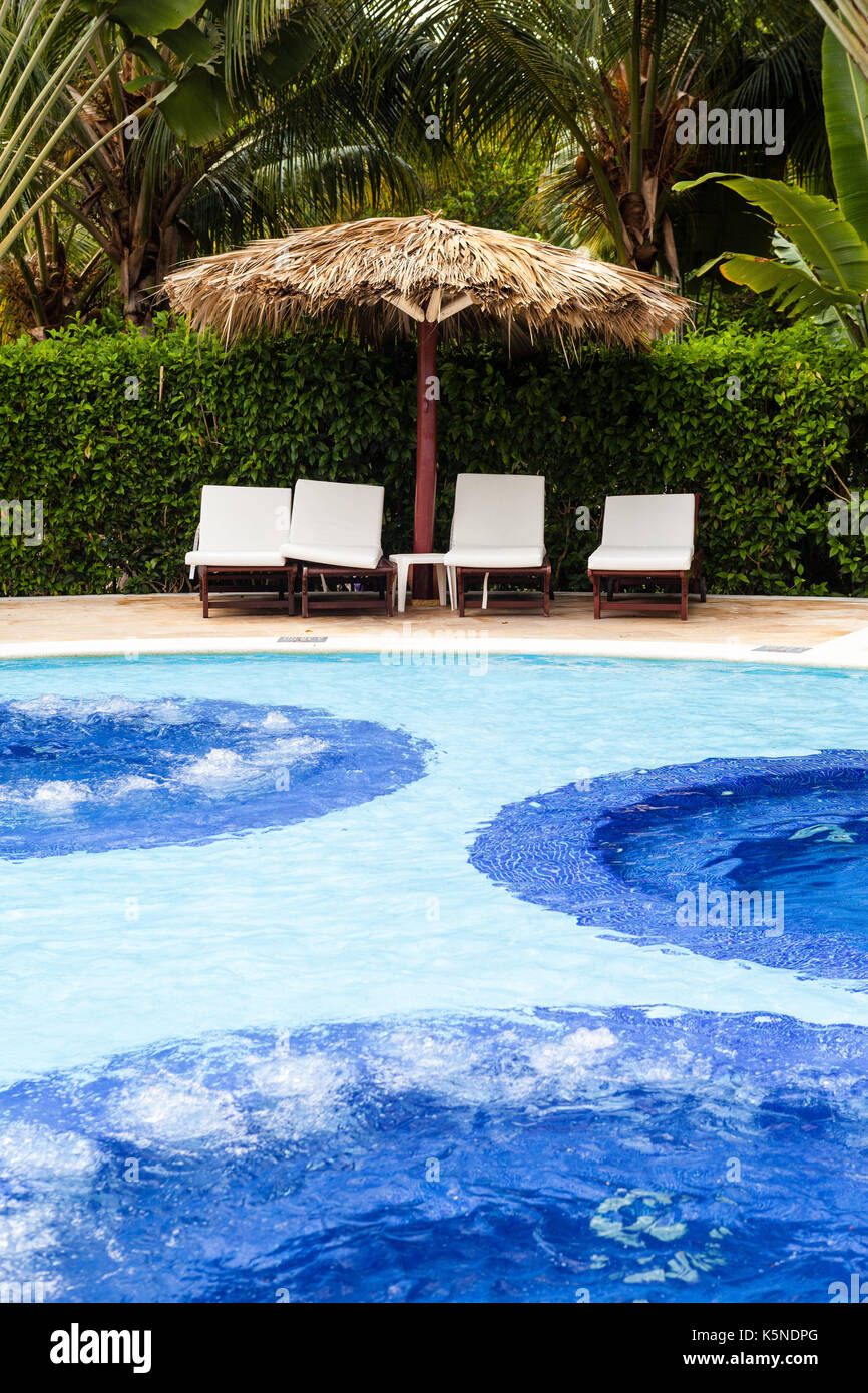 Tropical pool in a hotel Stock Photo