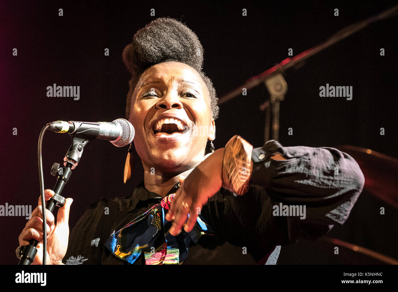 Dusseldorf, Germany. 9th Sep, 2017. Carmen Brown and Mukoke Orchestra performing live at the 40th Birthday celebrations of Zakk. Credit: Ashley Greb/Alamy Live News Stock Photo