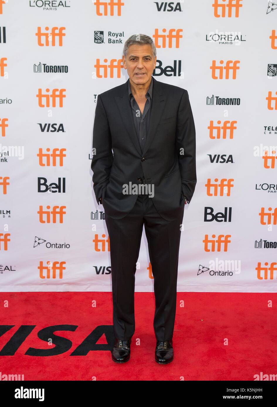 Toronto, Canada. 9th Sep, 2017. George Clooney attends the North American premiere of the film 'Suburbicon' at Princess of Wales Theatre during the 2017 Toronto International Film Festival in Toronto, Canada, Sept. 9, 2017. Credit: Zou Zheng/Xinhua/Alamy Live News Stock Photo