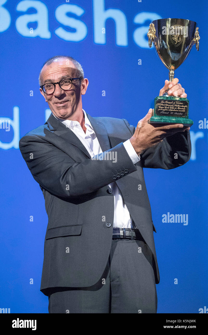 Venice, Italy. 09th Sep, 2017. Actor Kamel El Basha wins the Coppa Volpi for Best actor in the film 'L'insulte' at the 74th Venice International Film Festival on Septemer 09, 2017 in Venice, Italy Credit: Geisler-Fotopress/Alamy Live News Stock Photo