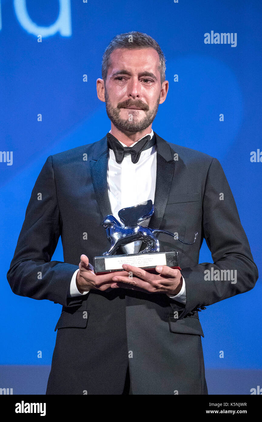 Venice, Italy. 09th Sep, 2017. Director Xavier Legrand wins the Silver Lion - Best Direction and the Lion of the Future for the film 'Jusqu'à la Garde' at the 74th Venice International Film Festival on Septemer 09, 2017 in Venice, Italy Credit: Geisler-Fotopress/Alamy Live News Stock Photo