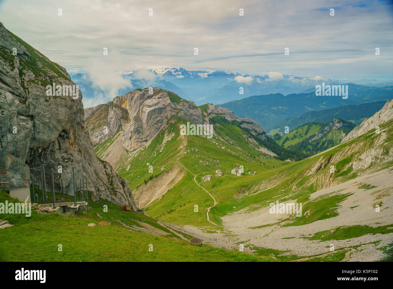 Awesome landscape over Mount Pilatus, Lucerne, Switzerland Stock Photo
