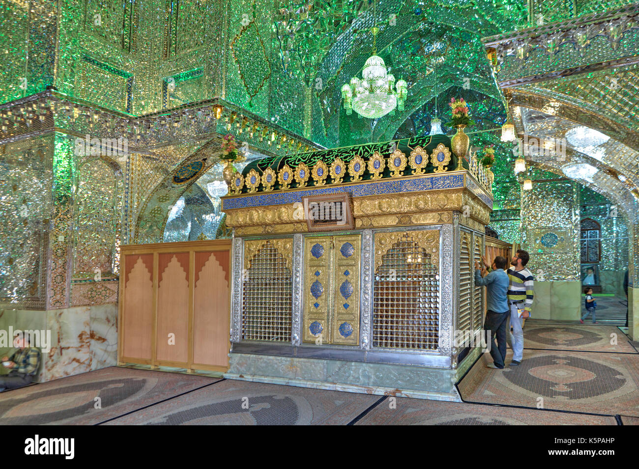 Fars Province, Shiraz, Iran - 18 april, 2017: Muslims worship of  Seyed Alaedin Hossein tomb. Stock Photo