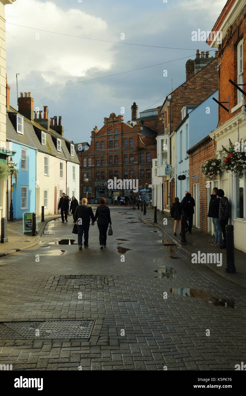 Street leading to Brewers Quay,Weymouth,Dorset,UK Stock Photo Alamy
