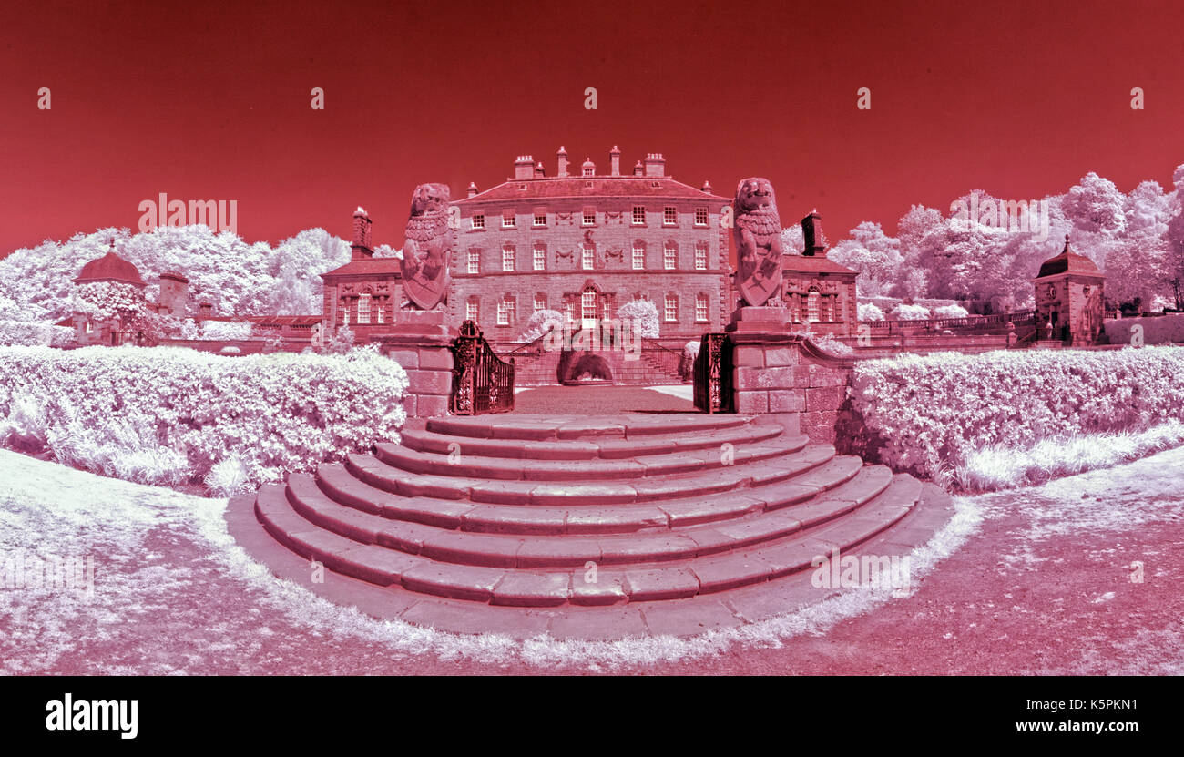 infra red panoramic Pollok House is the ancestral home of the Stirling Maxwell families, located in Pollok Country Park, Glasgow, Scotland Stock Photo