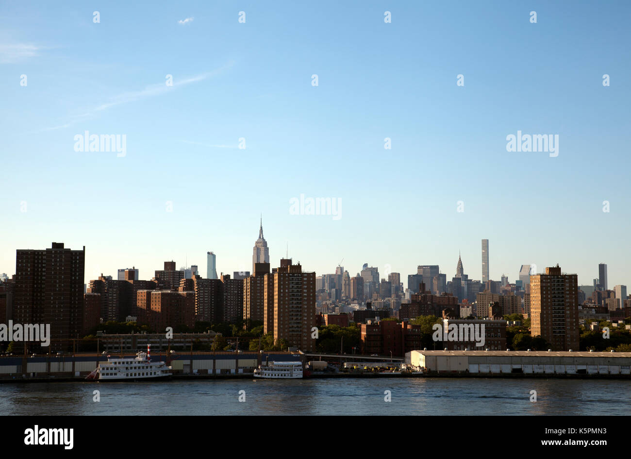 Manhattan Skyline over East River Viewed from Brooklyn in New York ...